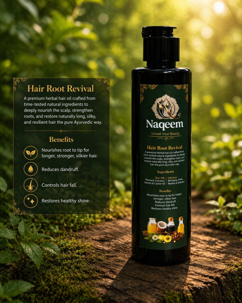 Naqeem Hair Root Revival — premium herbal hair oil
